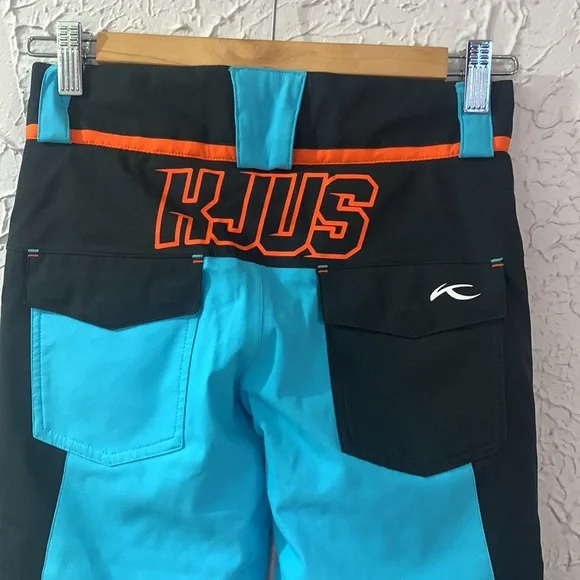 KJUS Waterproof Snowboard Ski Pants Blue Black Orange Kids Boys 6/116 Outdoor - Picture 7 of 13